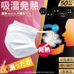 送料込み　温感warm不織布マスク　50P✖️50箱