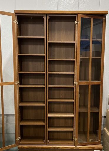 BOOKMAN 大型 本棚 スライド 収納棚 飾り棚 大容量 幅121cm×奥行47cm×高さ198cm