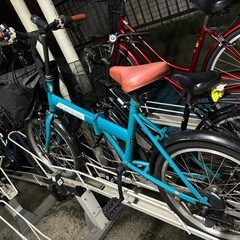 水色折りたたみ自転車20インチ