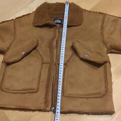 110サイズ　ムートン風　アウター　ジャケット　ブラウン　ジャンパー　内側ボア　秋冬　モコモコ　暖かい　子ども服　キッズ服の画像