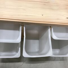 収納棚 木製 ナチュラル W(幅)約93.0×D(奥行き)約43.5×H(高さ)約52.0cm ※クリーニング済みの画像