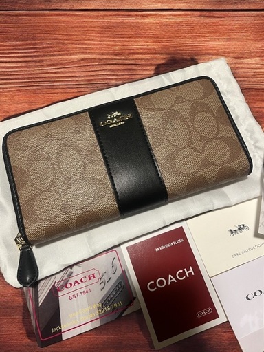 COACH コーチ シグネチャー ラウンドファスナー長財布　