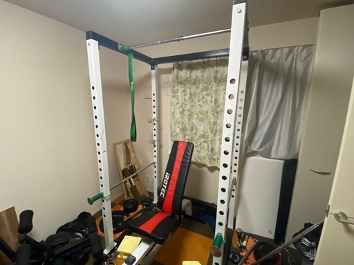 【アイロテック】バーベルラック スチール製  トレーニングベンチ付き