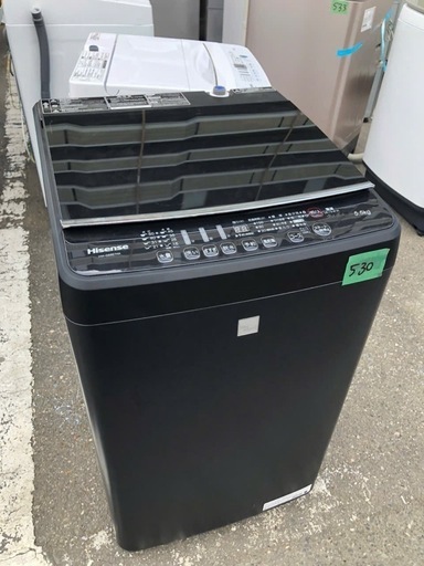 北九州市内配送設置無料　保証付き 2020年式　ハイセンス 5．5kg全自動洗濯機 keyword マットブラック HW-G55E5K