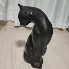 アンティーク　猫ブロンズ像　アールデコ