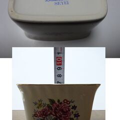 ◆レトロ◆陶器しゃもじ入れ◆小花柄金縁◆未使用品◆の画像