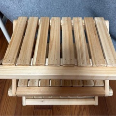 キャンプ ラック 折りたたみ 3段 竹製 棚 テーブルの画像