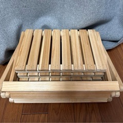 キャンプ ラック 折りたたみ 3段 竹製 棚 テーブルの画像