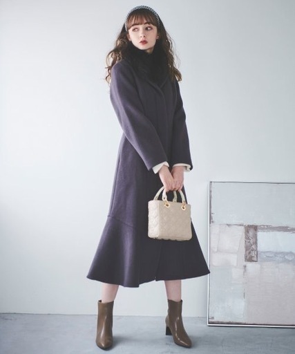 ウールロングコート　マーメイドスカート