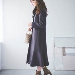 ウールロングコート　マーメイドスカート　の画像
