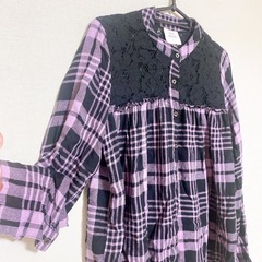 KNOX ROSE*長袖トップス*チェックシャツ*レース*レディ...