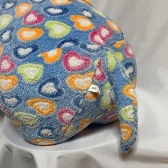 大きいぞうさんぬいぐるみ ハート柄 青 ブルーの画像