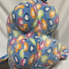 大きいぞうさんぬいぐるみ ハート柄 青 ブルーの画像