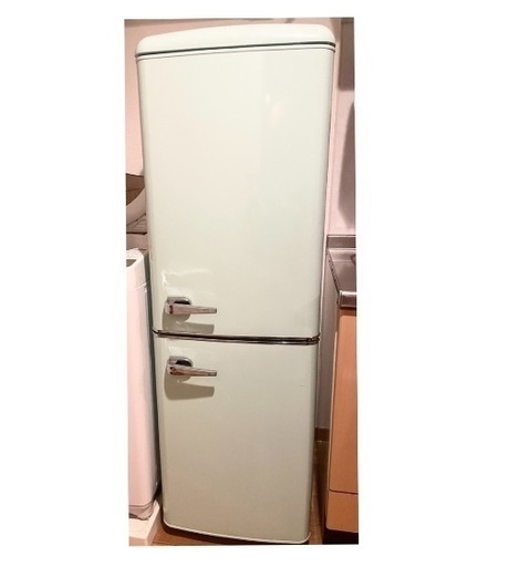 冷蔵庫 130L アイリス レトロ PRR-142D-L ライトグリーン