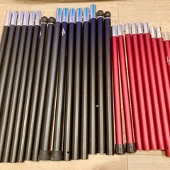 (お取引済)アルミタープポール6本&帆布ポールケース 33mm黒...