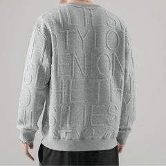 大きいサイズ：2XL【新品・未着用】トレーナー メンズ 秋服 長袖 ゆったり プルオーバー スウェット シルエット プルオーバー トップス カジュアル かっこいい おしゃれ アルファベット の画像