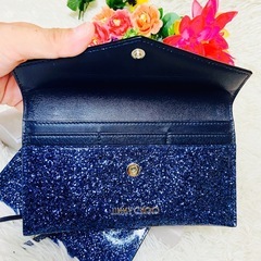 付属品完備●JIMMY CHOO●ジミーチュウ●財布●レター●ラメ●エナメル●メタリックブルー●メンズ●レディース●セット●の画像