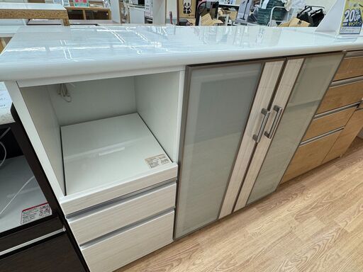 ★ジモティ割あり★ ニトリ レンジ台 ホワイト H101×W120×D50 クリーニング済み KJ6477