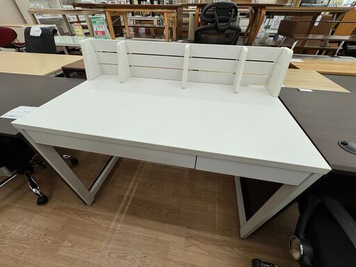 ★ジモティ割あり★  学習机 ホワイト H95×W110×D60 クリーニング済み KJ6478