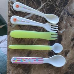 (USED)子供用 スプーン、フォークセット プラスチック