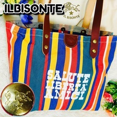 極美品●IL BISONTE●イルビゾンテ●ストライプ●マルチ●...