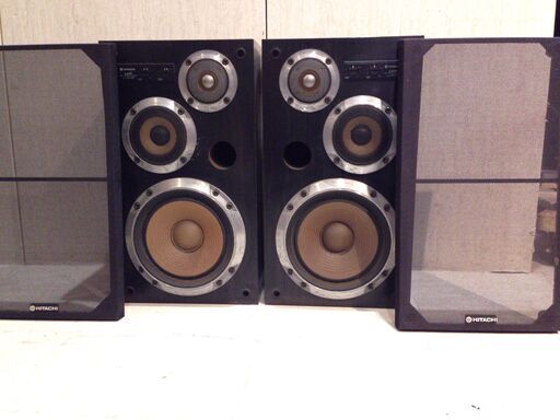 ◆1215◆HITACHI スピーカー / ペア SPEAKER SYSTEM HS-007 / 日立 / オーディオ機器 昭和レトロ / 動作確認済み