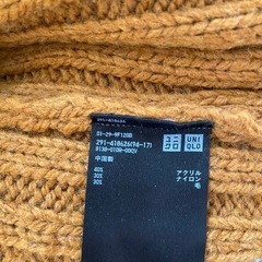 マスタードイエロー　ニットワンピース　UNIQLO　Mの画像