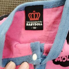 【BABYDOLL】ミッキーマウス柄 ベビー ロンパース  70cmの画像