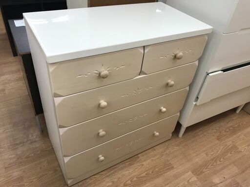 ★ジモティ割あり★ ニトリ チェスト ホワイト H89×W80×D42 クリーニング済み KJ6484