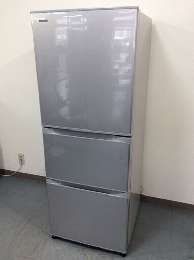 （11/11受渡済）JT9648【TOSHIBA/東芝 3ドア冷蔵庫】訳アリ品 2017年製 GR-H34S-S 家電 キッチン 冷蔵冷凍庫 右開きドア 自動製氷 330L