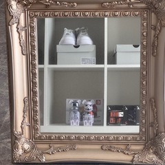 お洒落なお部屋に🔥美中古☆アンティーク調☆額入り☆ミラー☆鏡☆姿見☆ドレッサーの画像