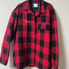 WEGO赤黒チェック シャツジャケット