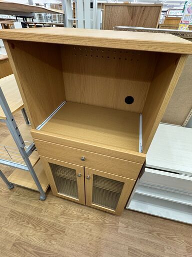 ★ジモティ割あり★ ニトリ レンジ台 ナチュラル H120×W58×D40 クリーニング済み KJ6490