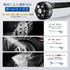 ④21V 高圧洗浄機 水圧 50bar コードレス 3段階調節圧力 6-in-1の画像