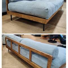 【愛品倶楽部柏店】a.depeche (アデペシュ) アームレスソファ fath day sofa ライトグレー カバーはドライクリーニング可能の画像