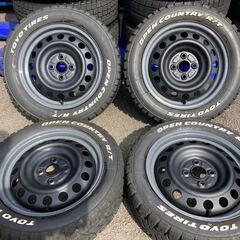 アクア純正スチールホイール×TOYO オープンカントリーRT 165/60R15 165/65R15◆5J 15in+39 4/100 54ｍｍ◆リフトアップの軽箱 軽トラック