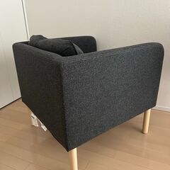 1人掛ソファ IKEA VISKABACKA ヴィスカバッカ パーソナルチェア, グンナレド ダークグレーの画像