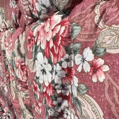 花柄綿布団セット　掛け　敷き　ピンクの画像