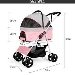 【新品未使用】ペットカート黒／4輪・分離式・耐荷重25kgの画像