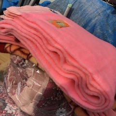 無地　アクリル毛布　ピンク　昭和　レトロの画像