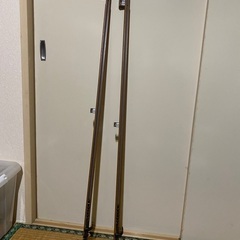 伸縮カーテンレール 1連×2本セット ブラウンの画像