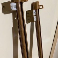 伸縮カーテンレール 1連×2本セット ブラウン