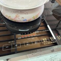 アイリスオーヤマ IHクッキングヒーター 2口 IHC-WKG2S IHコンロ 2018年製 ガラストップ  台付き ブラック 動作OK 中古美品 ③の画像