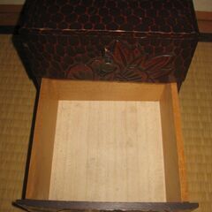 鎌倉彫小引き出し♪二段♪小物入れの画像
