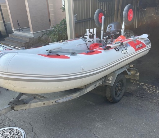 ゴムボート、船外機、トレーラーセット
