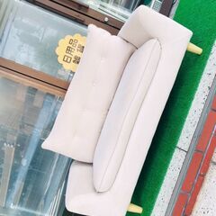 ニトリ　2人がけソファー　ベージュ　背もたれクッション取り外し可