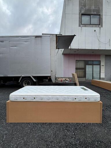 ②国産マットレス付き 棚付き 省スペースショートベッド ナチュラル