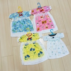 ハンドメイド タオル 洋服 ベビードレスタオル 可愛い タオル掛け 4点セットの画像