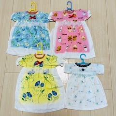 ハンドメイド タオル 洋服 ベビードレスタオル 可愛い タオル掛け 4点セットの画像
