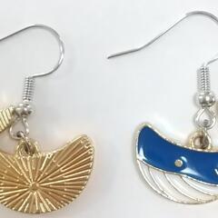 ハンドメイド　ピアス　クジラ　青の画像